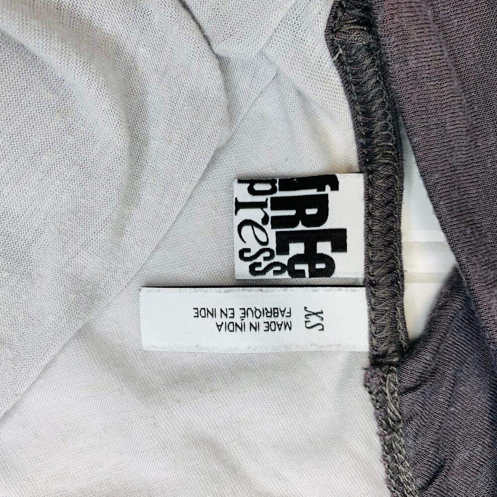 Free Press Thin Tank Top Gray Dark Gray Trim Sz XS - Picture 8 of 8